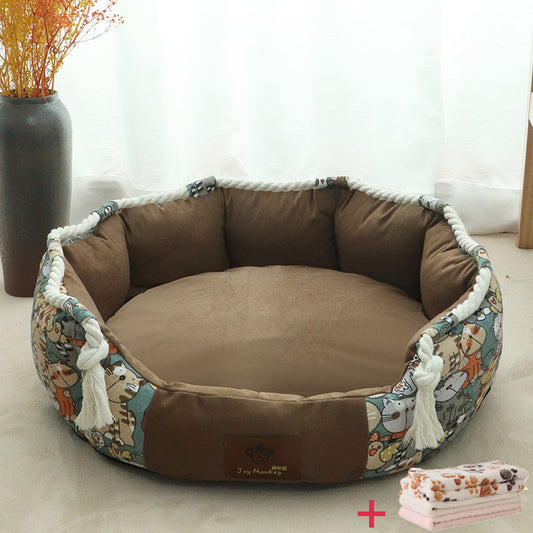 Four Seasons Universal Removable And Washable Pet Kennel Large Dog Bed To Keep Warm