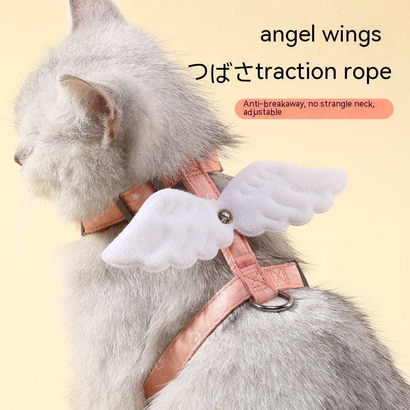 Adjustable Pet Cat Gradient Color Hand Holding Rope