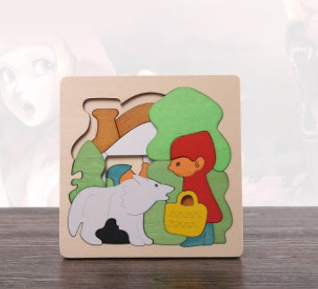 Puzzle d'animaux de dessin animé en bois