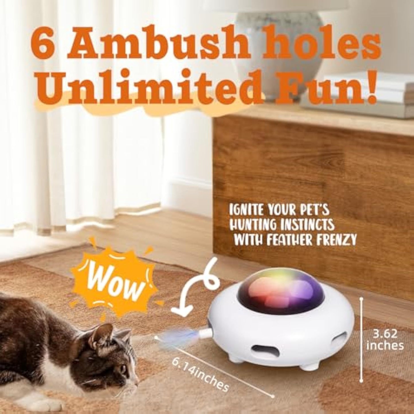 Jouets interactifs pour chats d'intérieur Jouets automatiques pour chatons Jouets pour chatons en mouvement Jouet d'épilation pour exercices de coups de pied à plumes rechargeables par USB