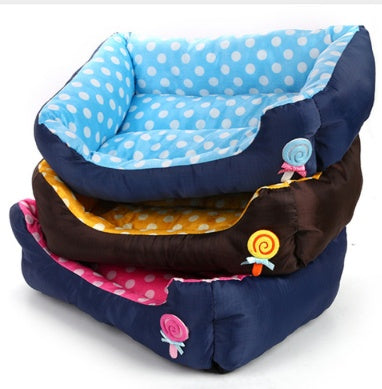 Sofá cama para perros con forma de ola cálida, arena para gatos, piruleta, perrera para perros de peluche