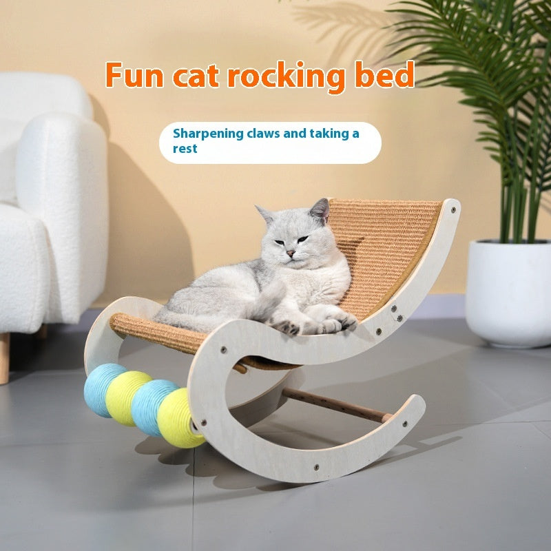 Rocking Chair Four Seasons Nest Scratch Board Sisal Comfortable Cat Bed Integrated