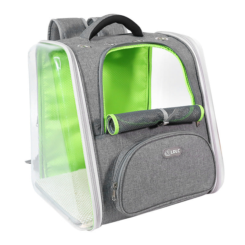 Mochila de plástico transparente para mascotas con ventana