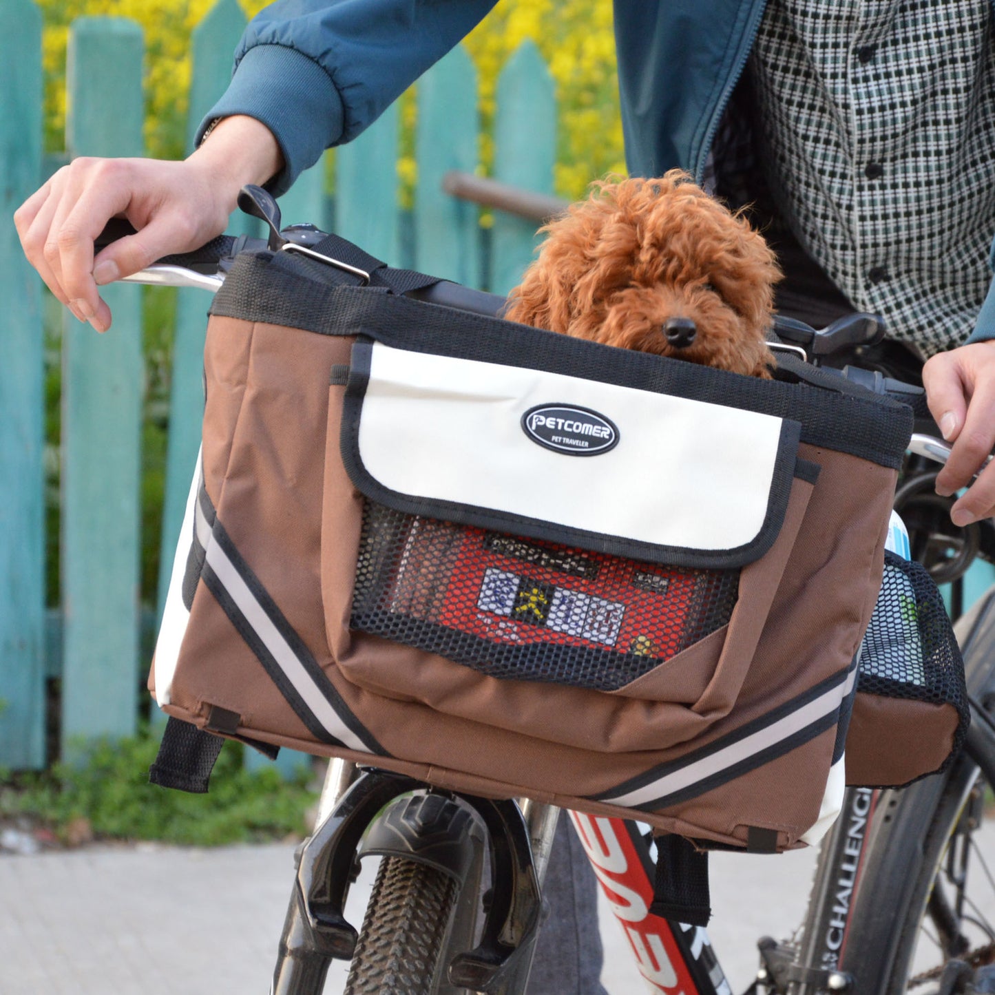 Transportín de bicicleta para mascotas, bolsa de bicicleta para perros y gatos, cesta extraíble para manillar, cesta frontal, transportador para perros y gatos pequeños