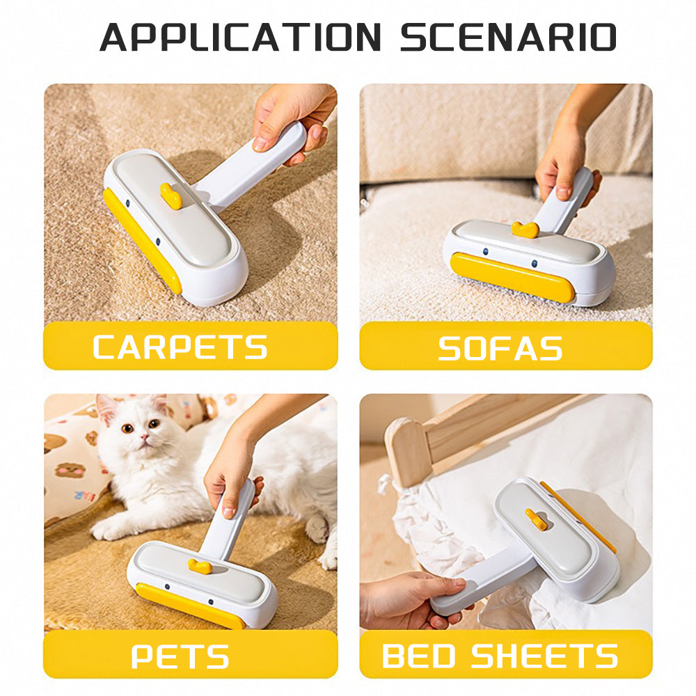 Rouleau anti-peluches réutilisable pour enlever les poils d'animaux domestiques et les poils de chat et de chien pour meubles, canapés, tapis, vêtements et literie - Outil portable et multi-surface pour éliminer les poils