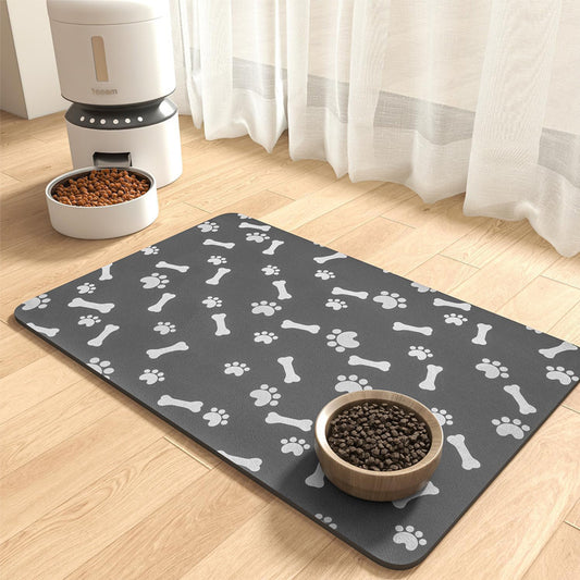 Alfombrilla absorbente para comida y agua para perros, sin manchas, fácil de limpiar, dispensador de agua para perros de secado rápido, suministros para cachorros, artículos para perros, accesorios para perros, alfombrilla para cuenco de agua para perros