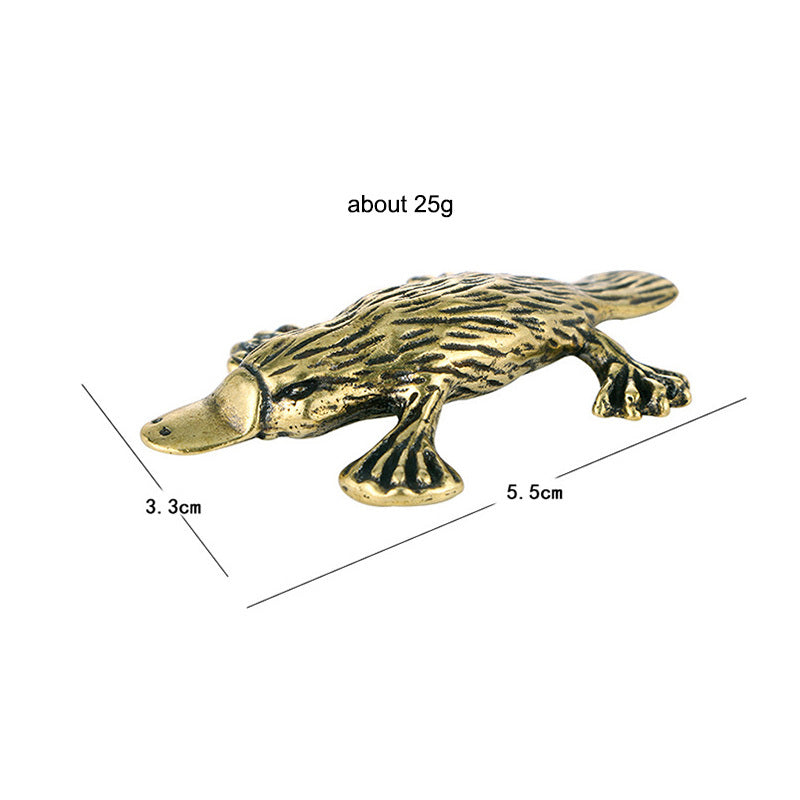 Solid Brass Animal Platypus Figurine Miniature Tea Pet Crafts Desktop Small Ornament Home Decorations Accessories Children Gifts