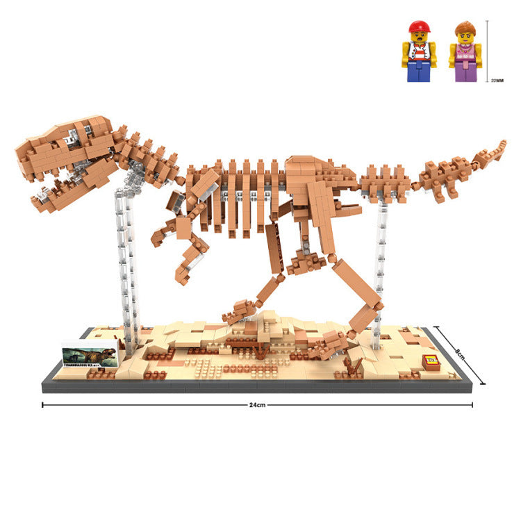 LOZ bloques de diamantes dinosaurio T Rex fósil cráneo Animal modelo juguetes Mini Nano bloques dinosaurio LOZ creador de ladrillos tiranosaurio 