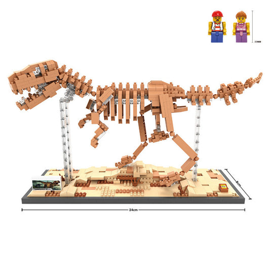 LOZ bloques de diamantes dinosaurio T Rex fósil cráneo Animal modelo juguetes Mini Nano bloques dinosaurio LOZ creador de ladrillos tiranosaurio 