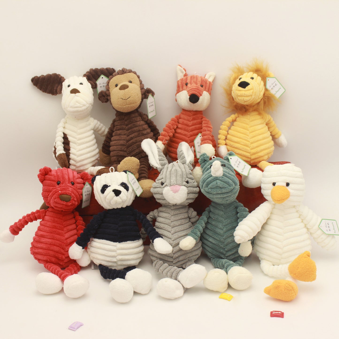 Striped animal plush toy