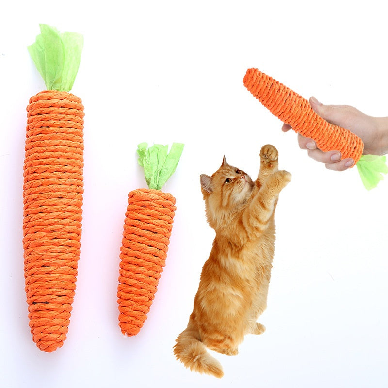 Jouet pour chat de compagnie, fournitures mignonnes pour animaux de compagnie, décorations en ficelle de papier, carotte