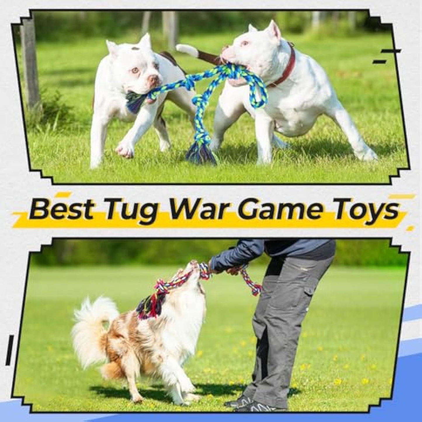 Heavy Duty Dog Rope Toy For Aggressive Chewers, Tough Tug Of War Dog Toys For Large, Medium And Small Dogs