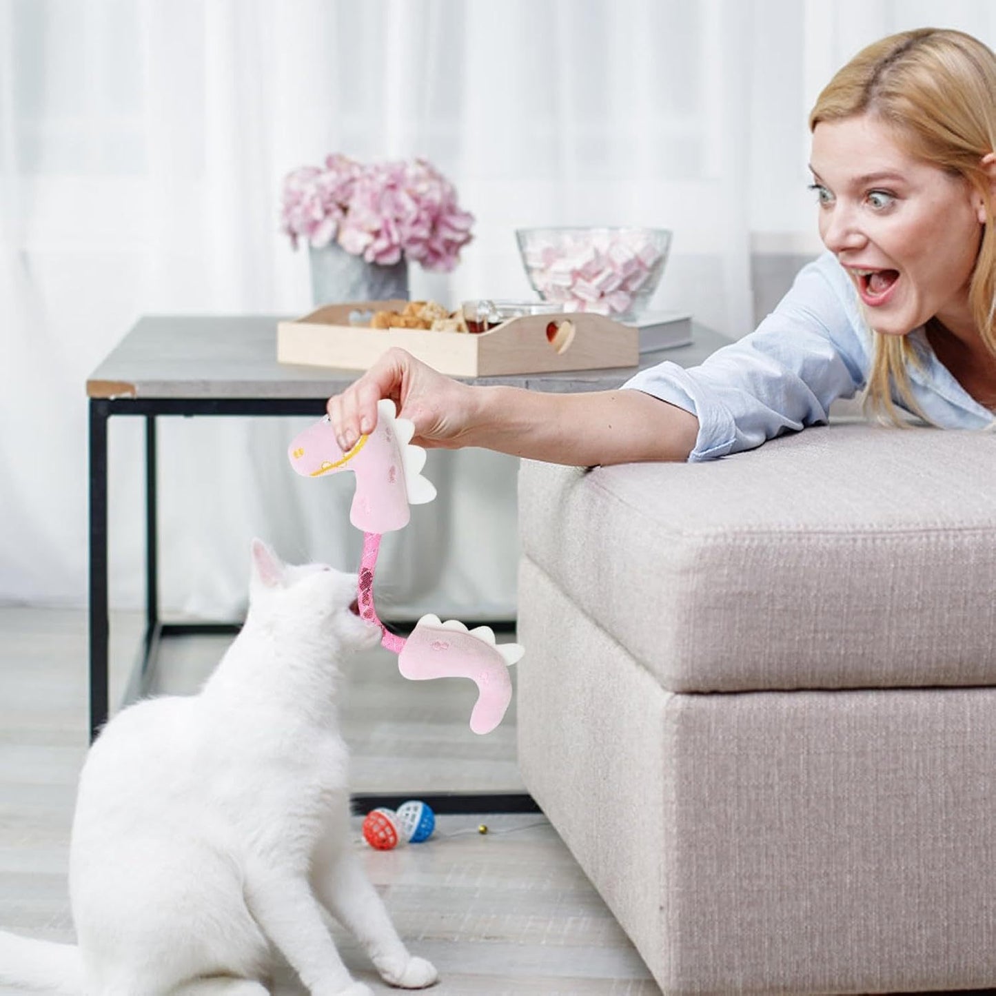 Juguetes para gatos, juguetes para gatos, juguetes para masticar, para limpiar los dientes, juguetes de cuerda con hierba gatera, juguetes interactivos con resortes para gatos, juguetes para gatos de interior