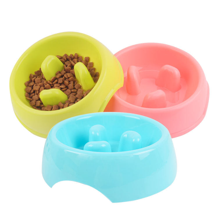 Anti-choking dog bowl slow food bowl