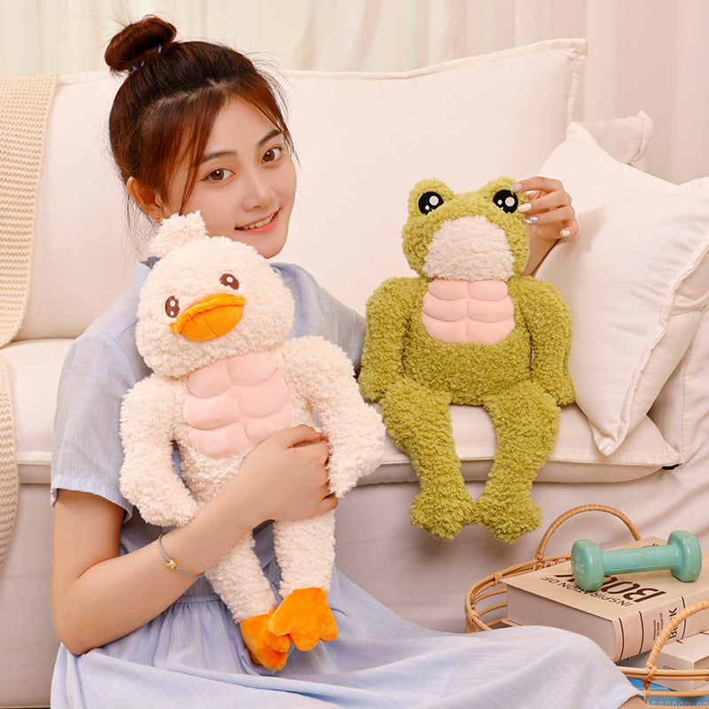 Cute Funny Muscle Frog Doll Plush Toys Inspirational Fitness Ugly And Cute Abdominal Muscle Doll