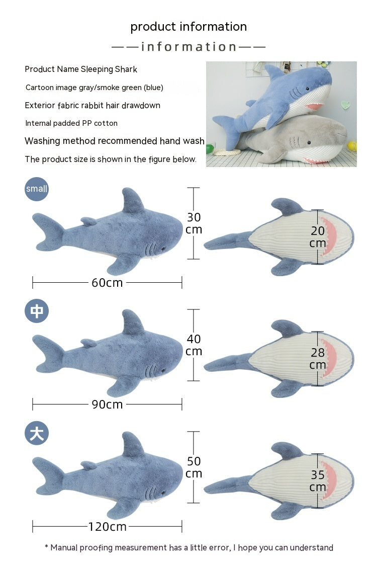 Sleep Shark Throw Pillow Plush Toy Doll