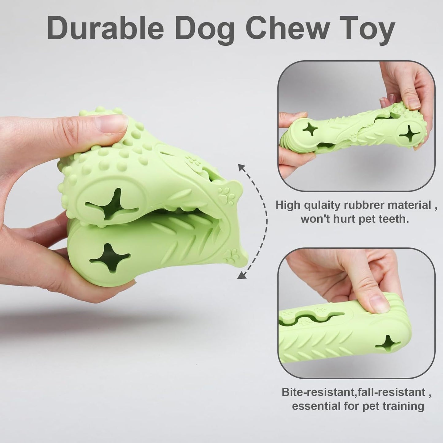 Juguetes para masticar con forma de hueso para perros, para masticadores agresivos, caucho natural duradero, limpieza de dientes multifuncional y masaje de encías