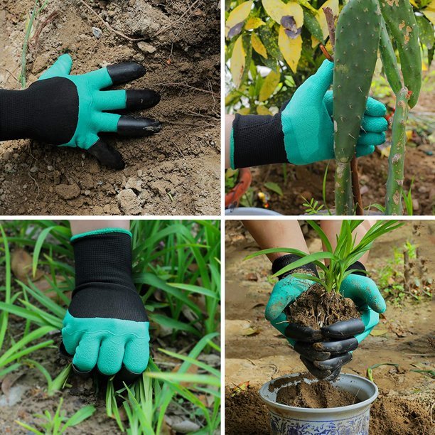 Guantes de jardín con garras, guantes de jardín impermeables para cavar y plantar, guantes de jardinería transpirables para trabajos en el jardín