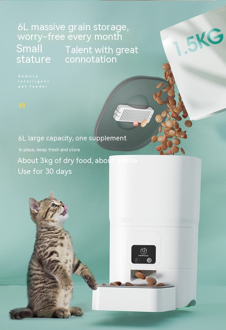 6L vie intelligente à distance mangeoire automatique pour animaux de compagnie chat synchronisation WIFI