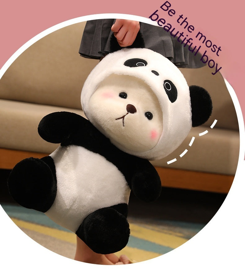 Little Bear Doll Transformation Giant Panda Teddy Plush Toy