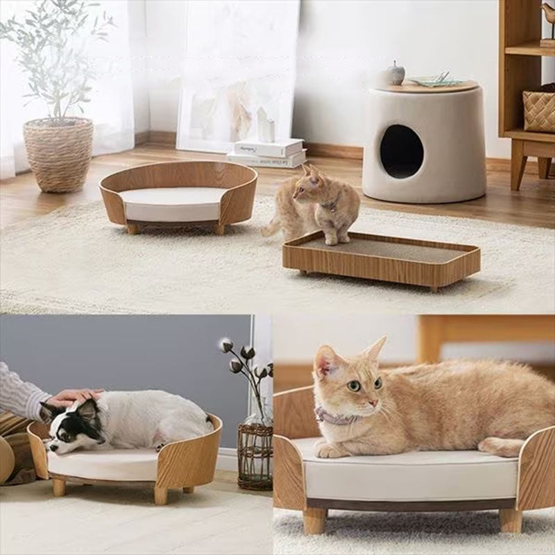 Nid de chat en bois, lit pour chien, canapé-lit pour animaux de compagnie