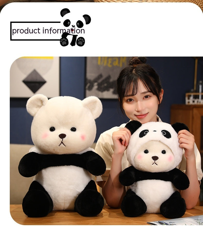 Muñeco de peluche gigante de panda transformable en osito de peluche