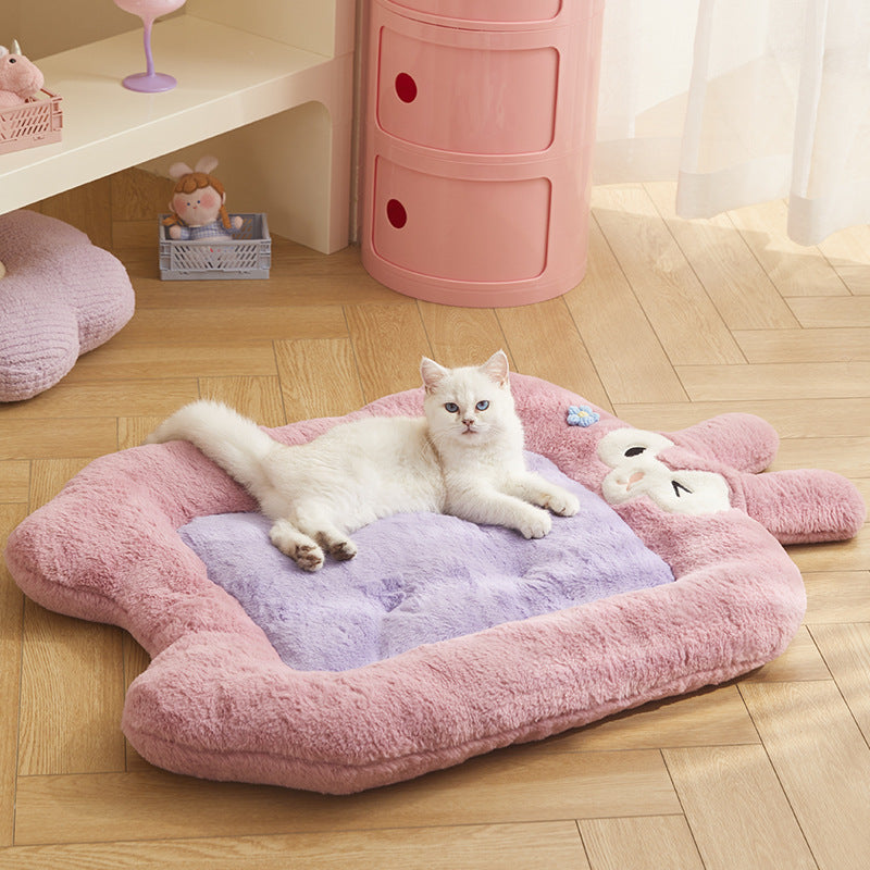 Tapis de lit universel pour chat, doublé de polaire épaisse