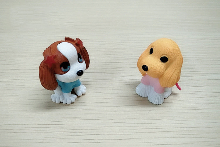 8 ornements d'animaux en PVC à la mode pour chiots de dessin animé