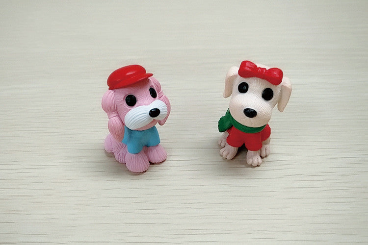 8 Cartoon Fashion Puppy PVC Animal Ornaments