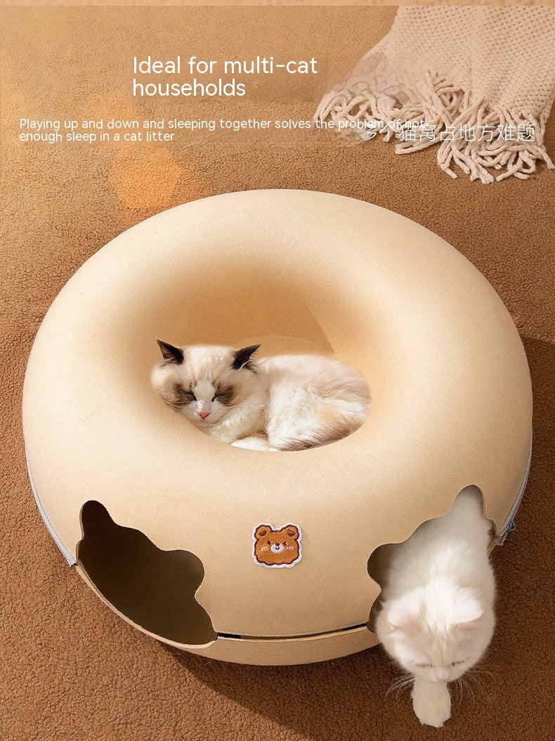 Animal-shaped Felt Zipper Cat Nest