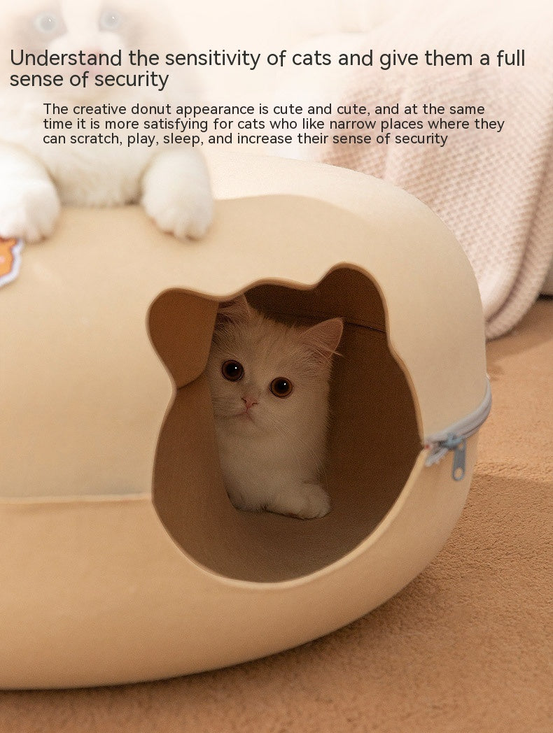 Animal-shaped Felt Zipper Cat Nest