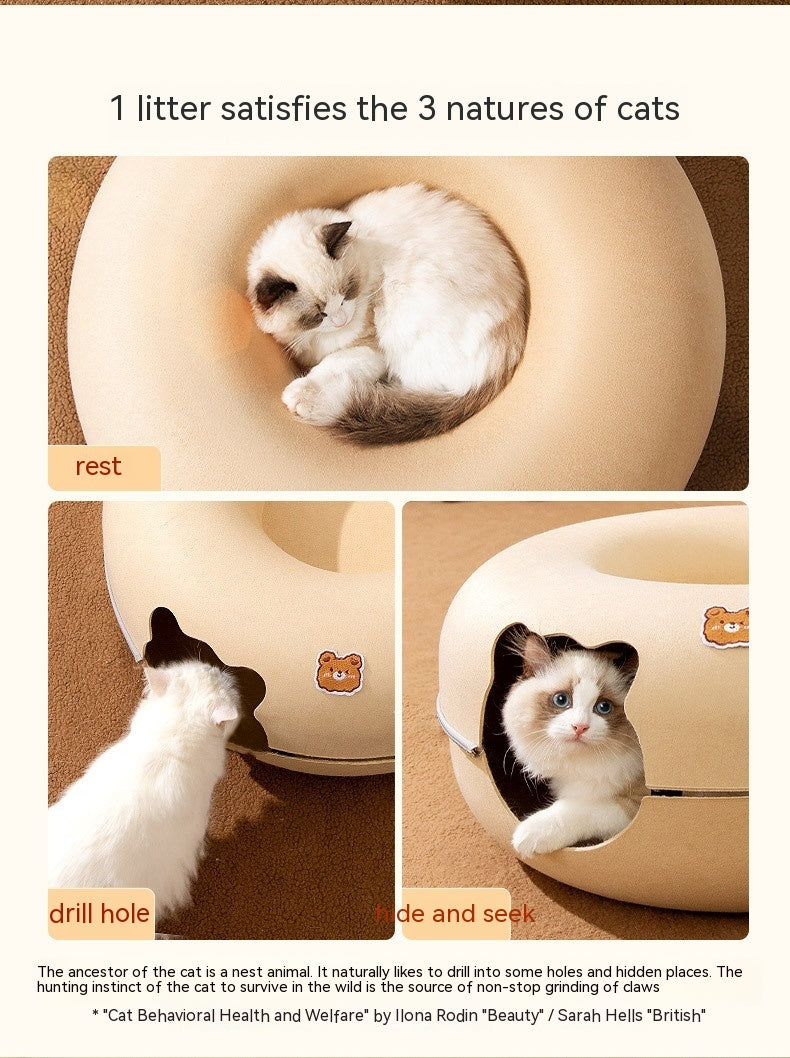 Animal-shaped Felt Zipper Cat Nest