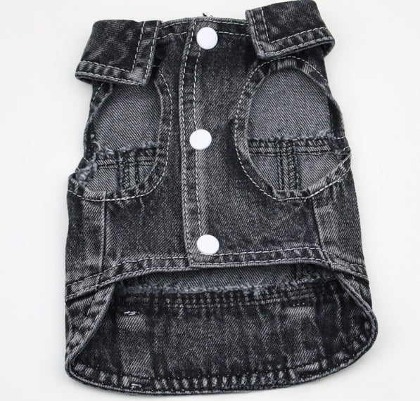 Traction Denim Vest Two-leg Clothing Small Dog Vest Pet Clothes