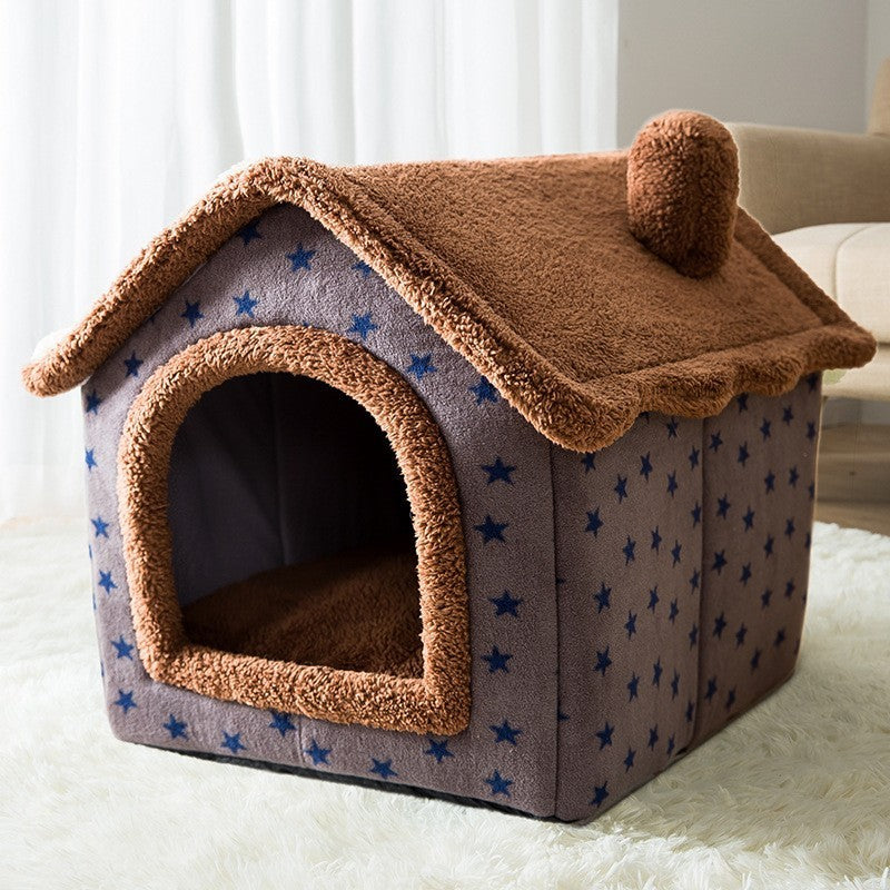 Cama cerrada extraíble y lavable para otoño e invierno, cama para perros, cama para mascotas, casa para gatos