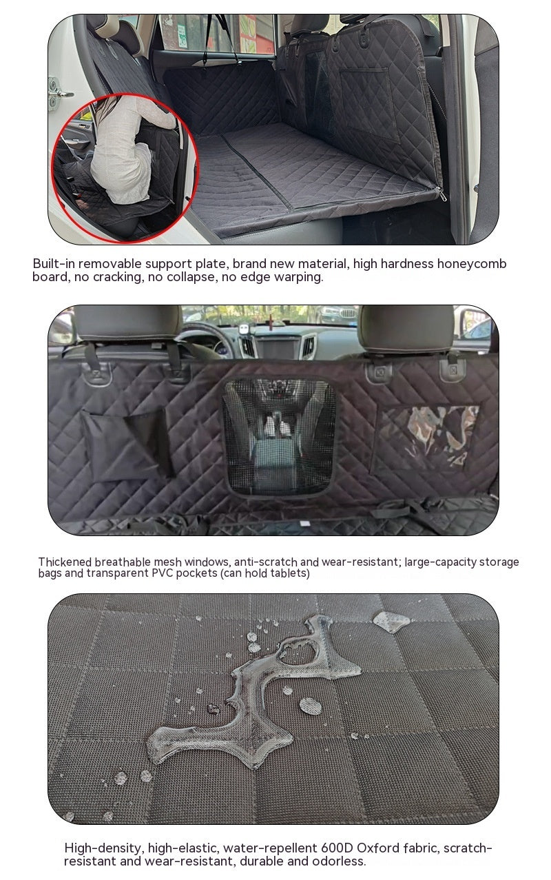 Estera para mascota de coche con soporte de carga alargada rodeada impermeable de tela Oxford 600D