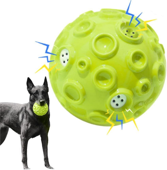 Dog Toy Ball For Aggressive Chewers Interactive Dog Ball Toy With Magical Squeaky Sound Durable Elastic Rubber Pet Chew Toys For Small Medium Large Dogs Relieve Anxiety Toy