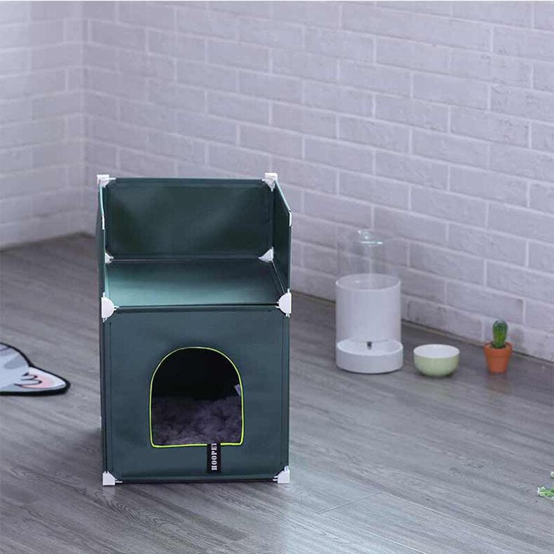 Winter Warm Pet House Double-Storey Pet Villa Fully Enclosed