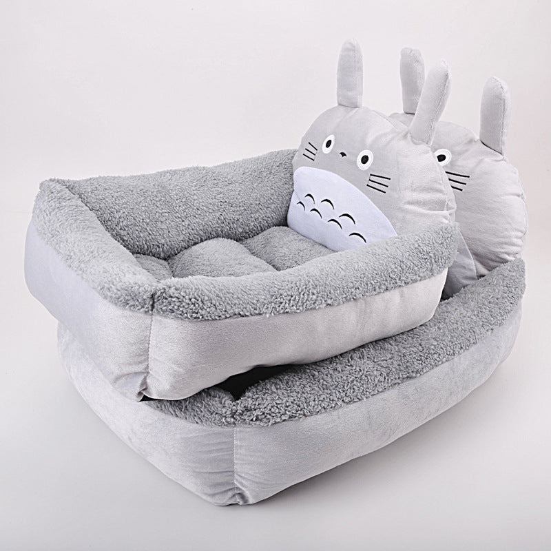 Cama cálida de invierno para cachorros y gatos, lavable, con dibujos animados, para perros pequeños, gatos, productos para mascotas, accesorios 