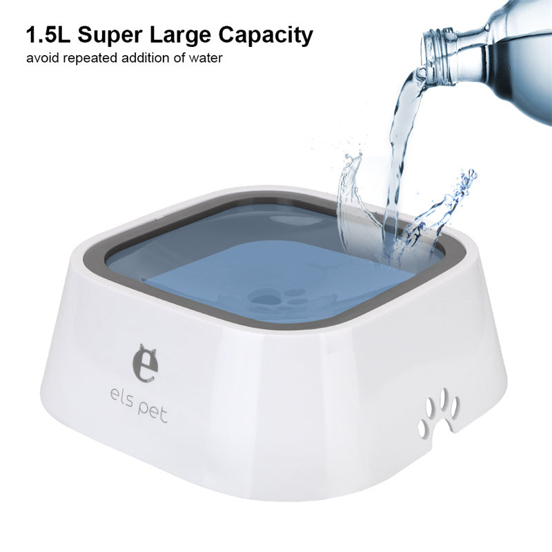 Bol d'eau flottant Anti-débordement pour chien et chat, 1,5 l, distributeur d'eau lente, fontaine pour animaux de compagnie, ABS et PP, fournitures pour chiens