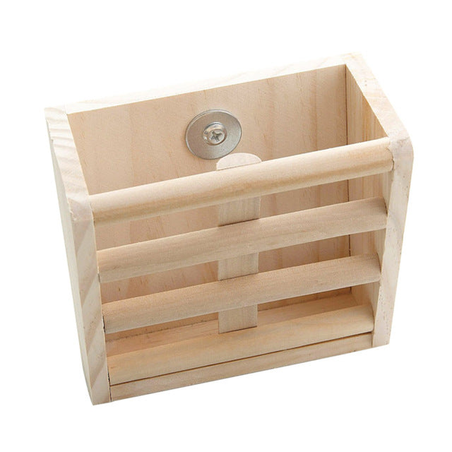 Wooden Grass Rack And Food Box Rabbit Chinchilla