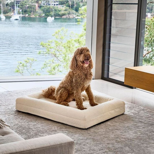 Sofá cama rectangular para mascotas con colchón grueso