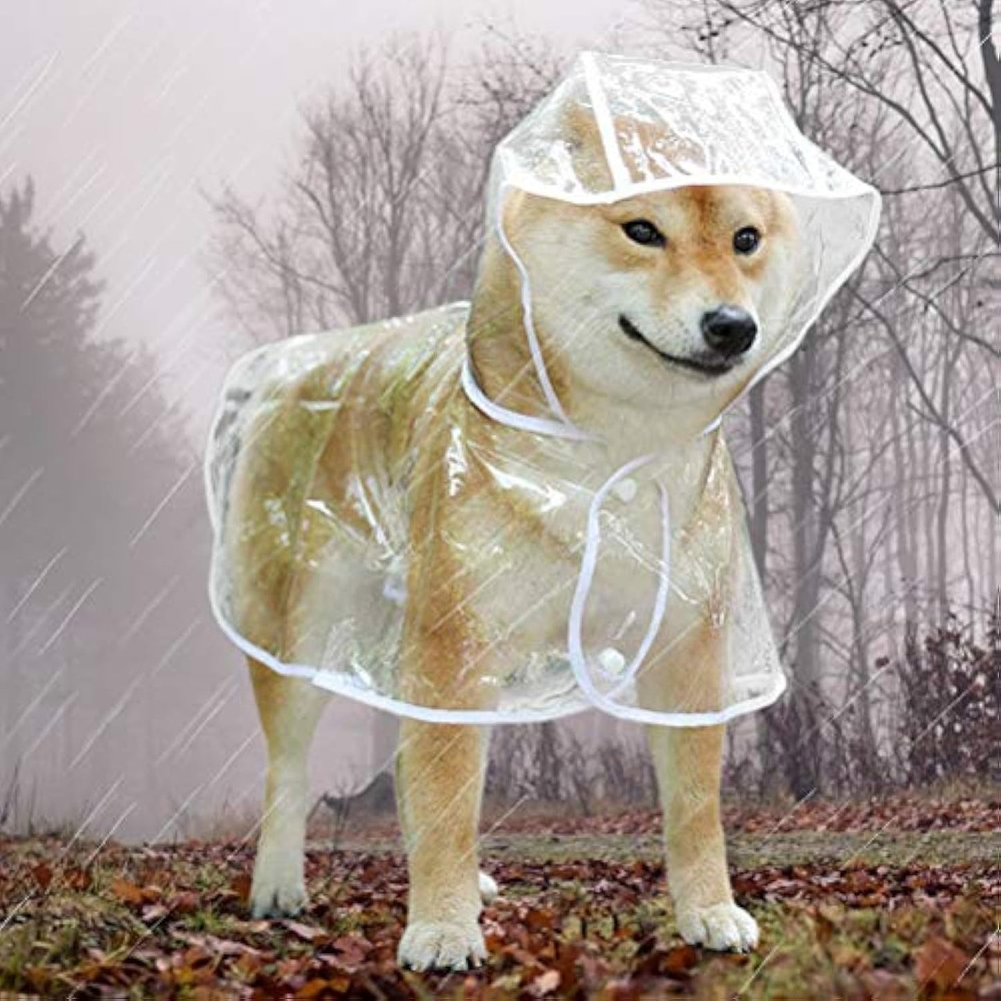 Manteau imperméable transparent pour chiens de petite et moyenne taille, vêtements imperméables pour animaux de compagnie avec veste de pluie à capuche et matériaux légers et respirants, parfaits pour les journées de marche en plein air