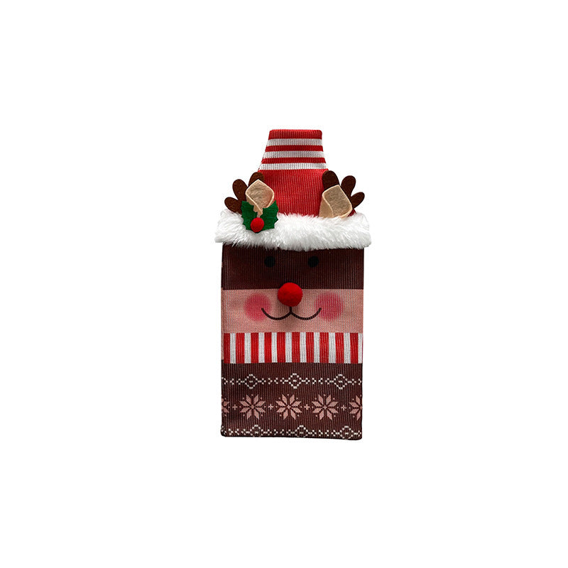 Traditional Santa Claus Snowman Deer Bottle Cover