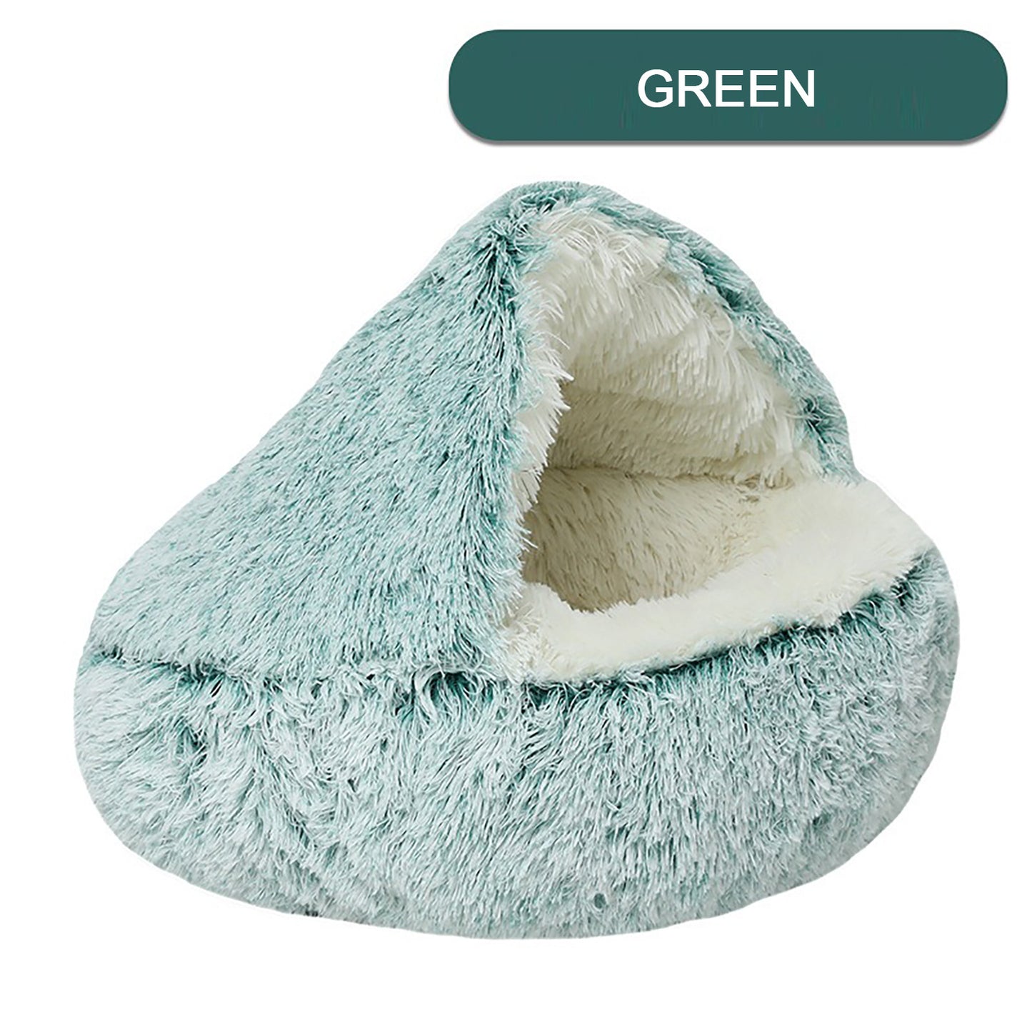 Luxurious Plush Round Cat Bed Cat Bed Round Soft Plush Burrowing Cave Hooded Cat Bed Donut For Dogs Cats - Semi-Enclosed For Cozy Warmth, Easy-Clean Durable Design, Ideal For Winter Comfort