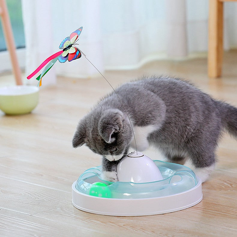 Jouet papillon drôle, bâton de chat, plateau tournant pour chat