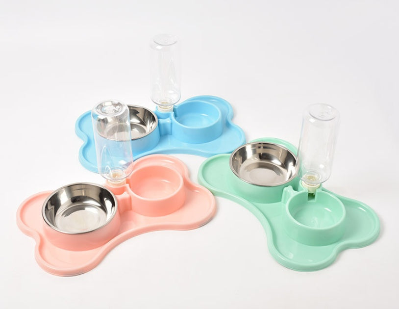 Fournitures pour animaux de compagnie Bol double automatique pour eau potable pour chien Bol double pour chien Bol pour nourriture pour animaux de compagnie Seau Teddy Law Bol pour animaux de compagnie