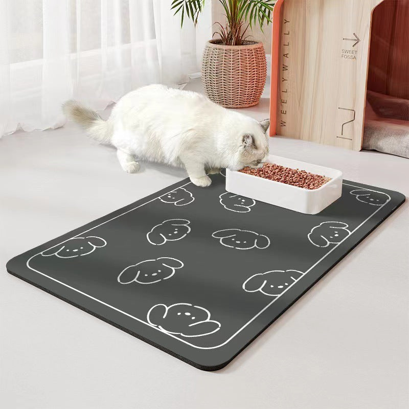 Alfombrilla para suelo con diatomeas para mascotas, para perros y gatos, a prueba de derrames, impermeable, de secado rápido