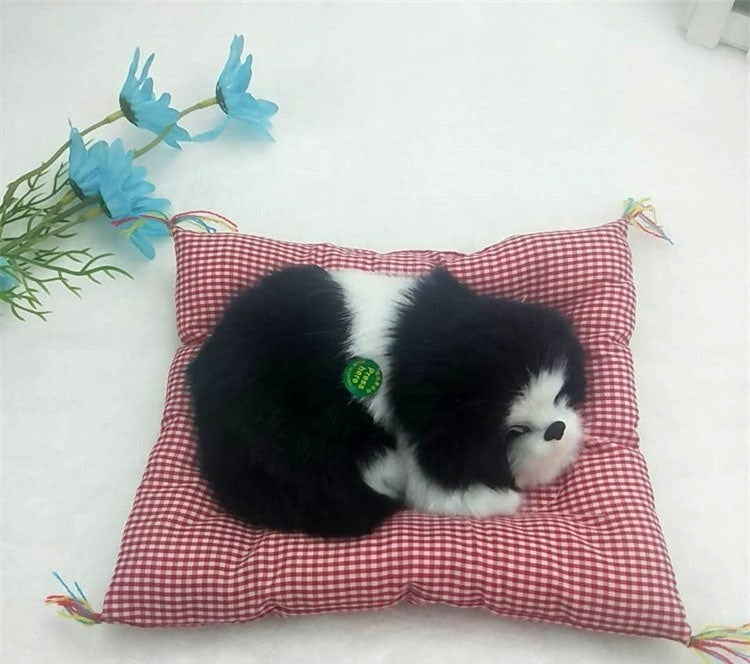 Car Artificial Dog Plaid Cloth Cushion Decoration Car Decoration