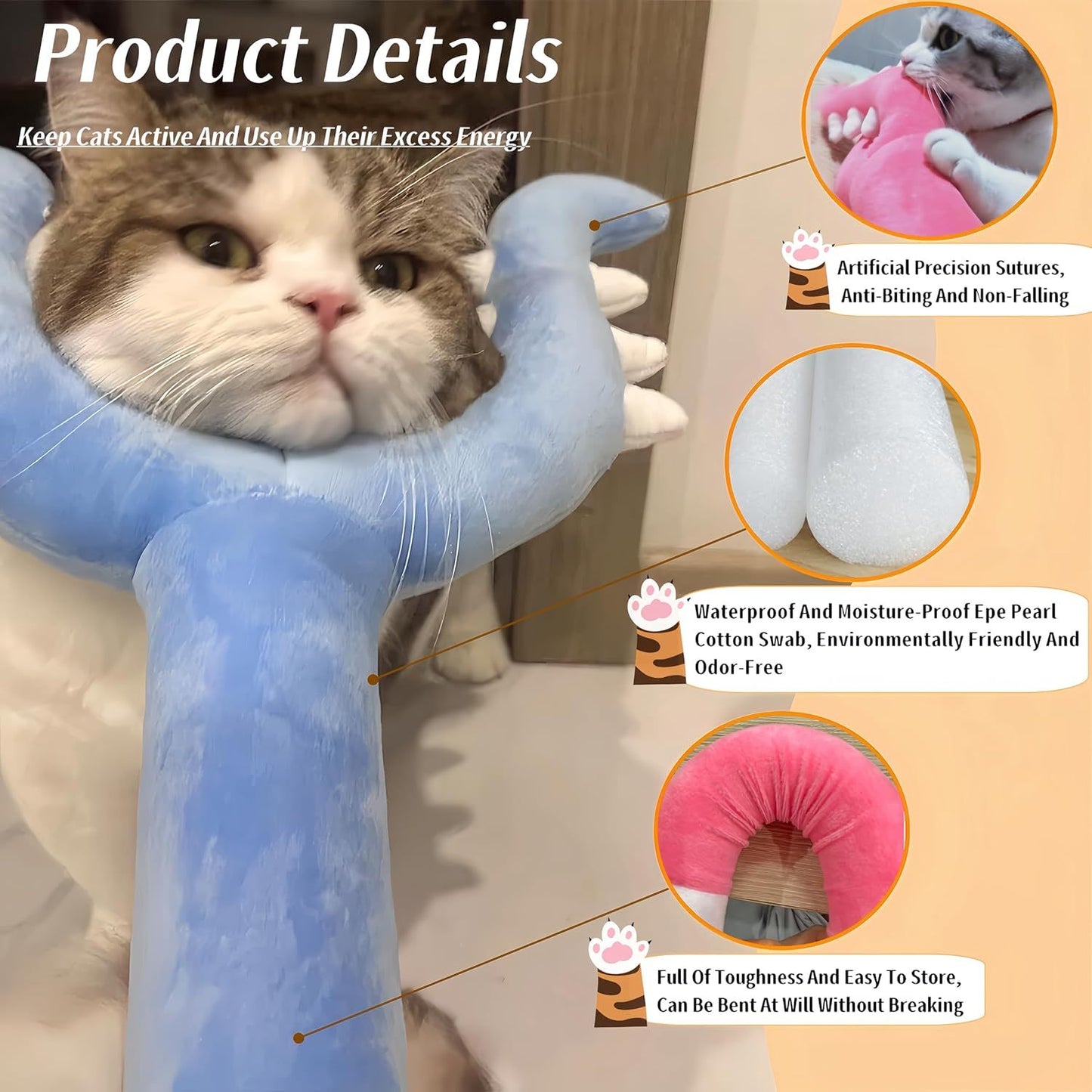 Juguete de varita de peluche para gatos, juguete interactivo para gatos, varita para atrapar gatos traviesos, juguete para gatos Chikawa, varita sancionadora, juguetes para gatos de interior