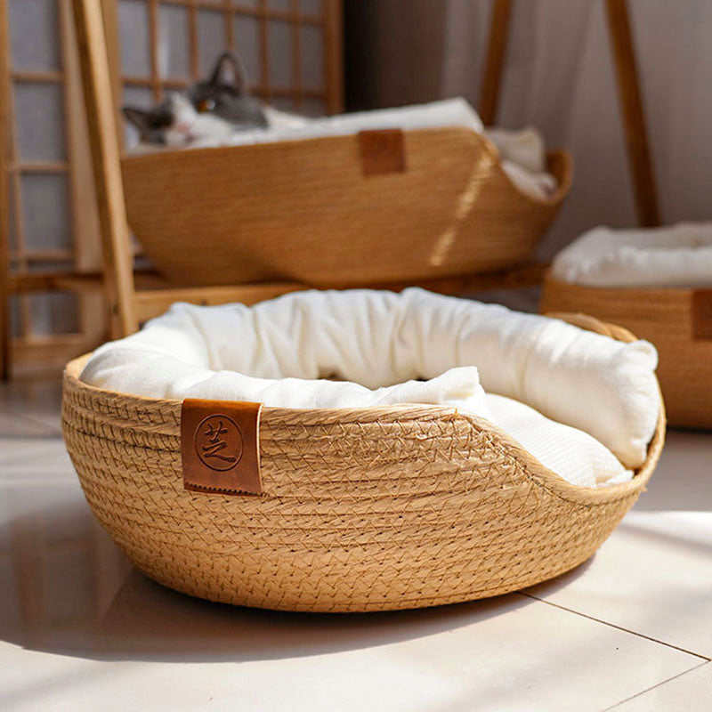 Surrounding Pillow Type Rattan Cat Litter